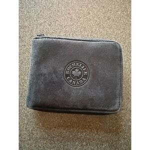 Richelieu Canada Mens Black Deerskin Leather Zip Around Bifold Wallet Maple Leaf